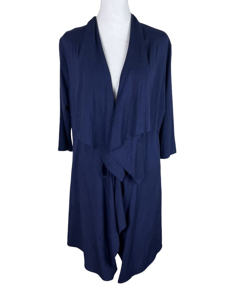 Ronen Chen Basix Blue Cardigan Modern Minimalist Capsule Lagenlook Size 5/US 12